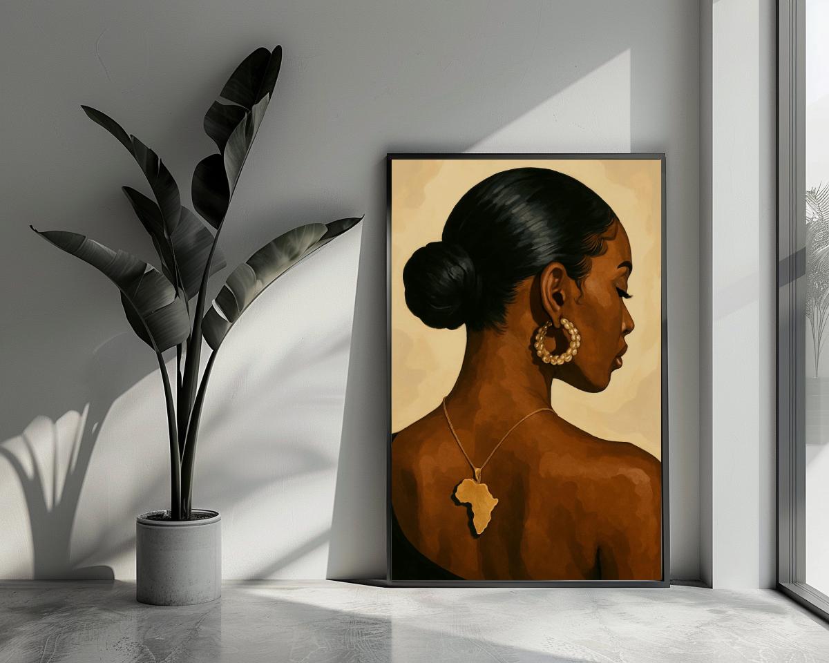 Woman Africa Necklace poster van 25 Artstreet