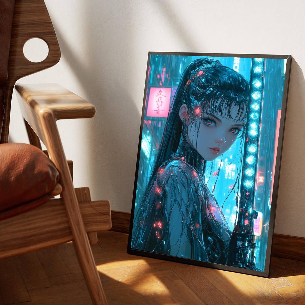 Woman Cyberpunk poster van 25 Artstreet
