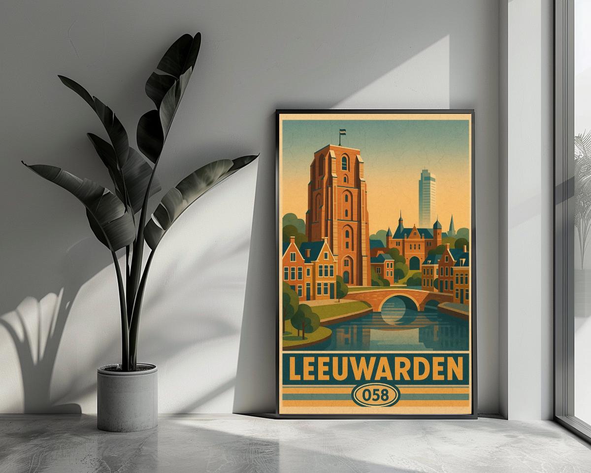 Leeuwarden Netherlands Vintage Text poster van 25 Artstreet