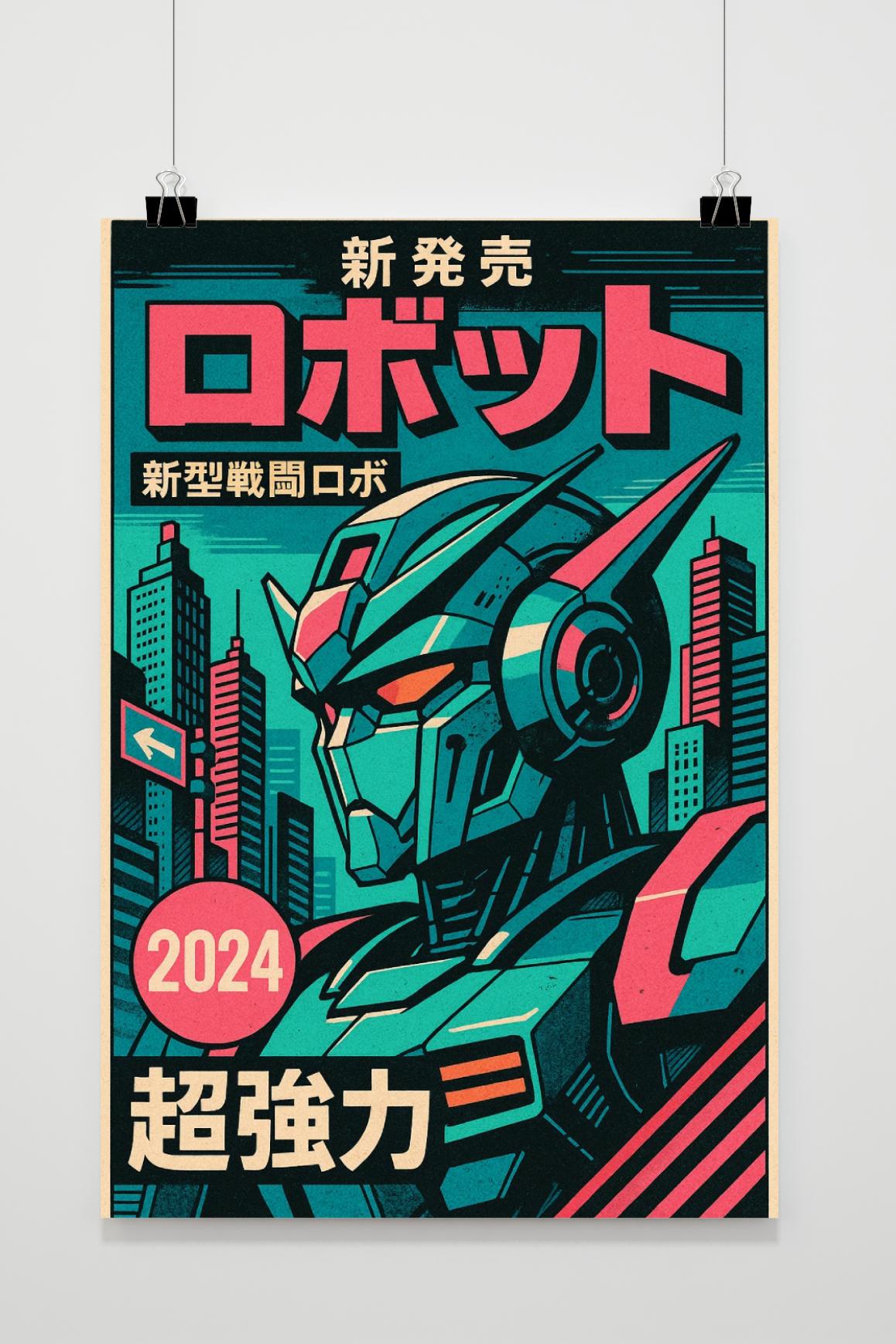 Robot Manga poster van 25 Artstreet