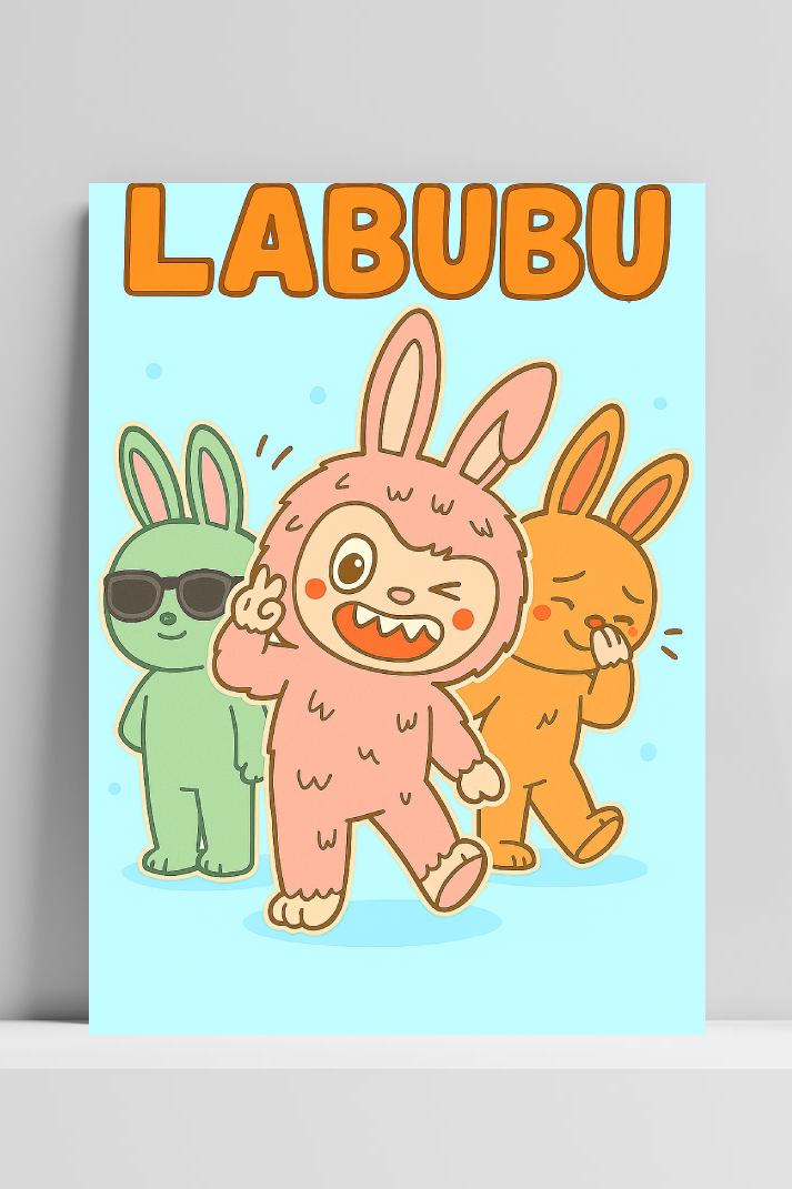 Labubu Cartoon Text poster van 25 Artstreet