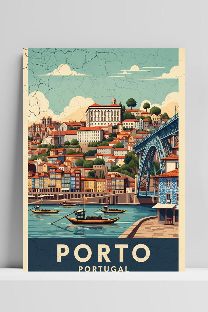 Porto Portugal Text poster van 25 Artstreet