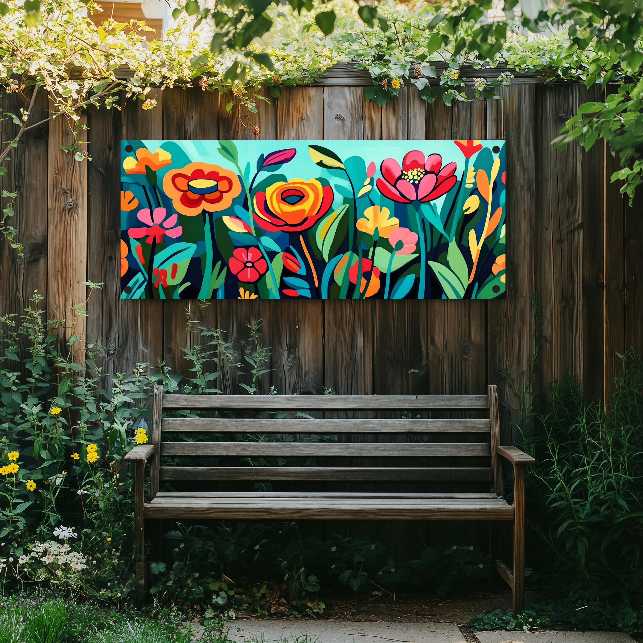 Tuinposter Kleurrijke Bloemen sfeerbeeld 1
