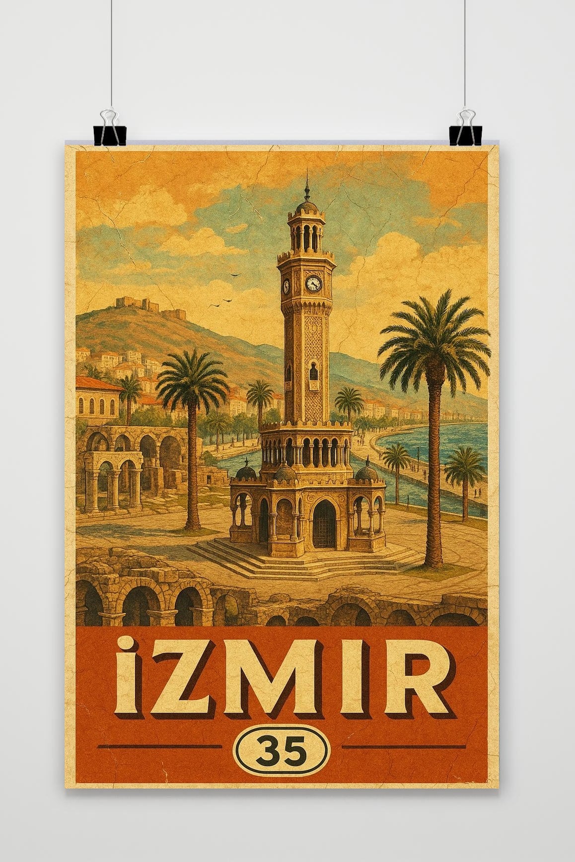 Izmir Turkey Vintage Text poster van 25 Artstreet