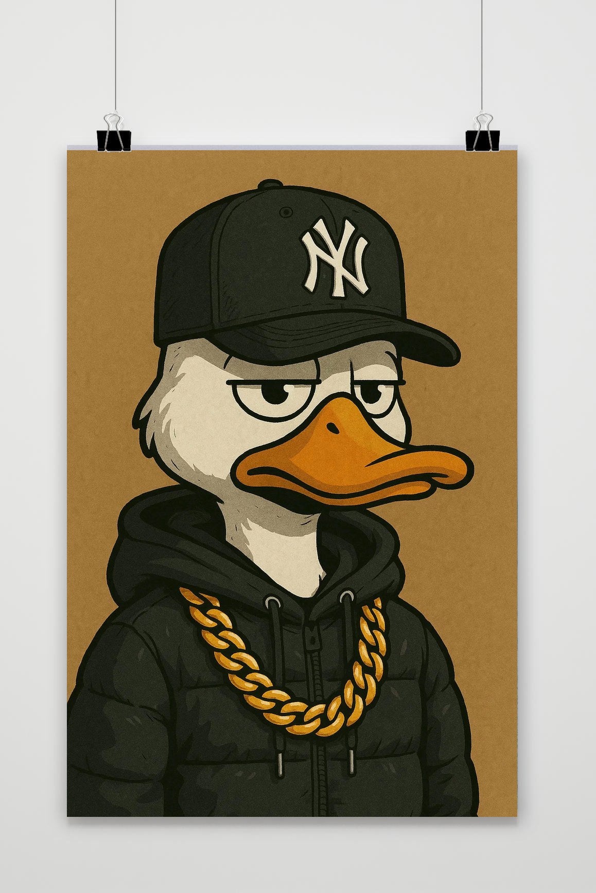 NY Cap Duck Cartoon poster van 25 Artstreet