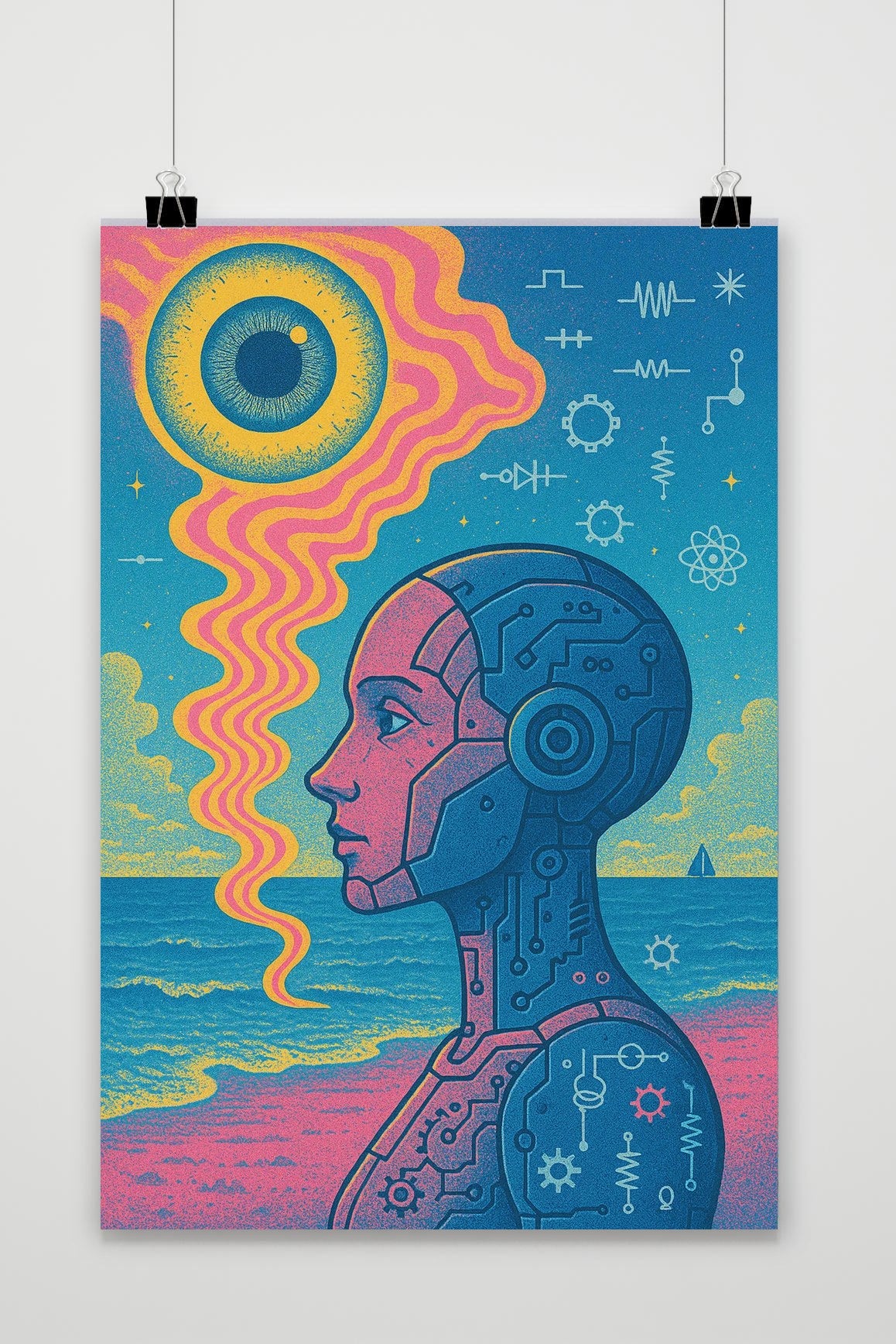 Robot Beach poster van 25 Artstreet