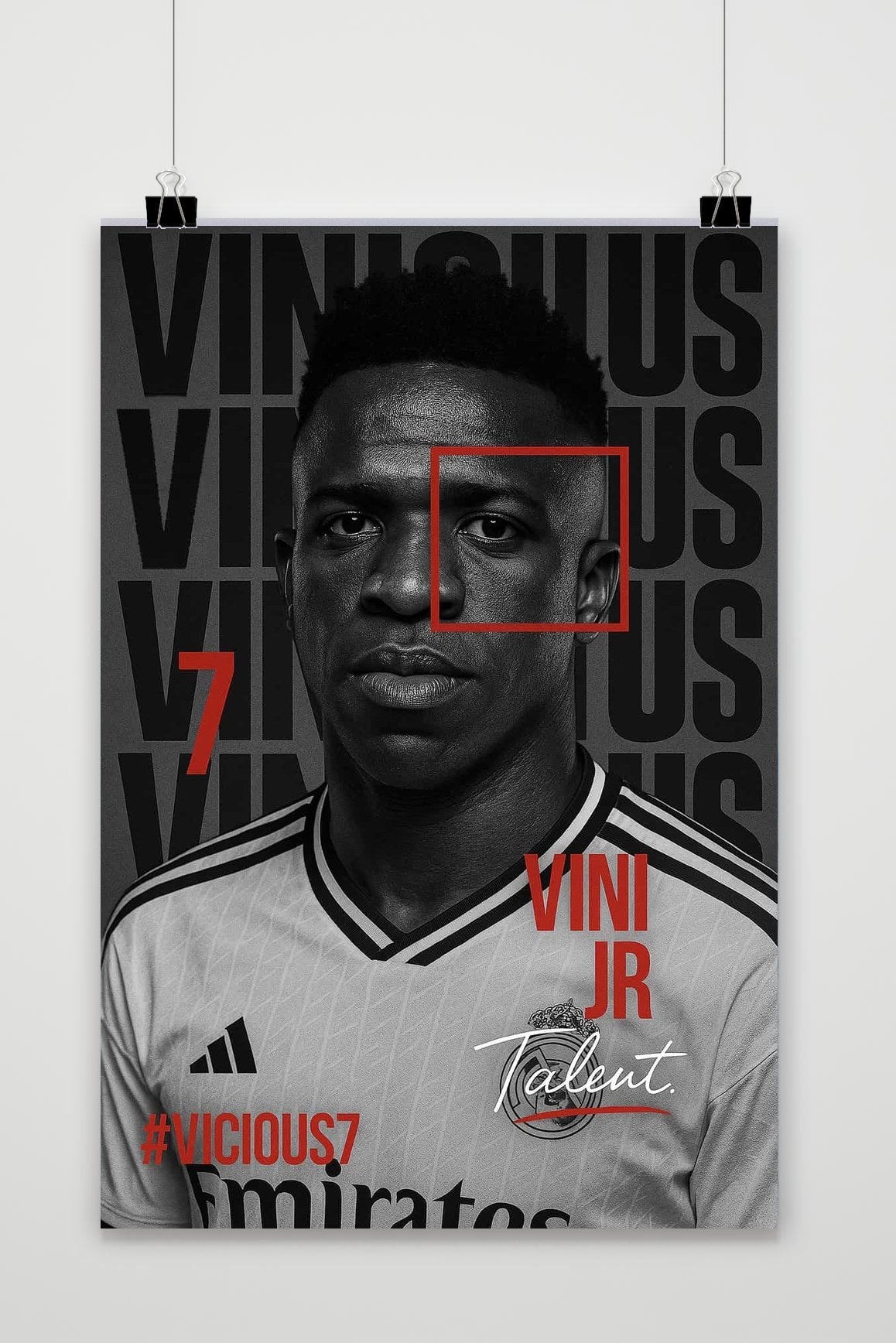 Vini Jr Vicious Text poster van 25 Artstreet