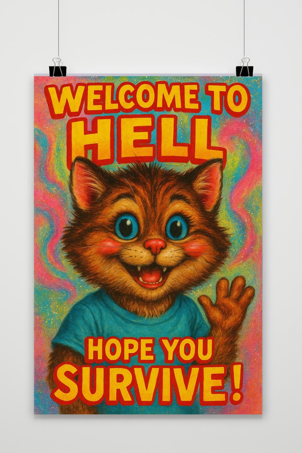 Welcome To Hell Cat Text poster van 25 Artstreet