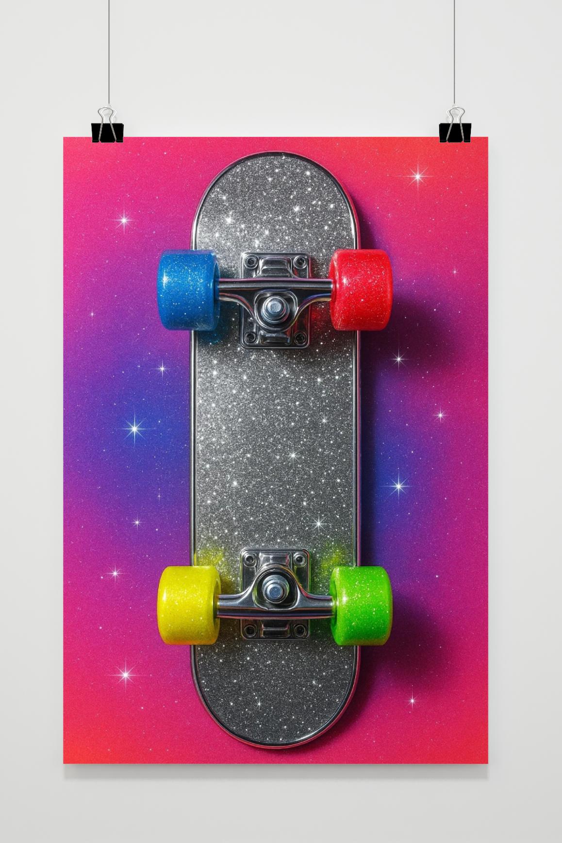 Skateboard Glitter im Interieur