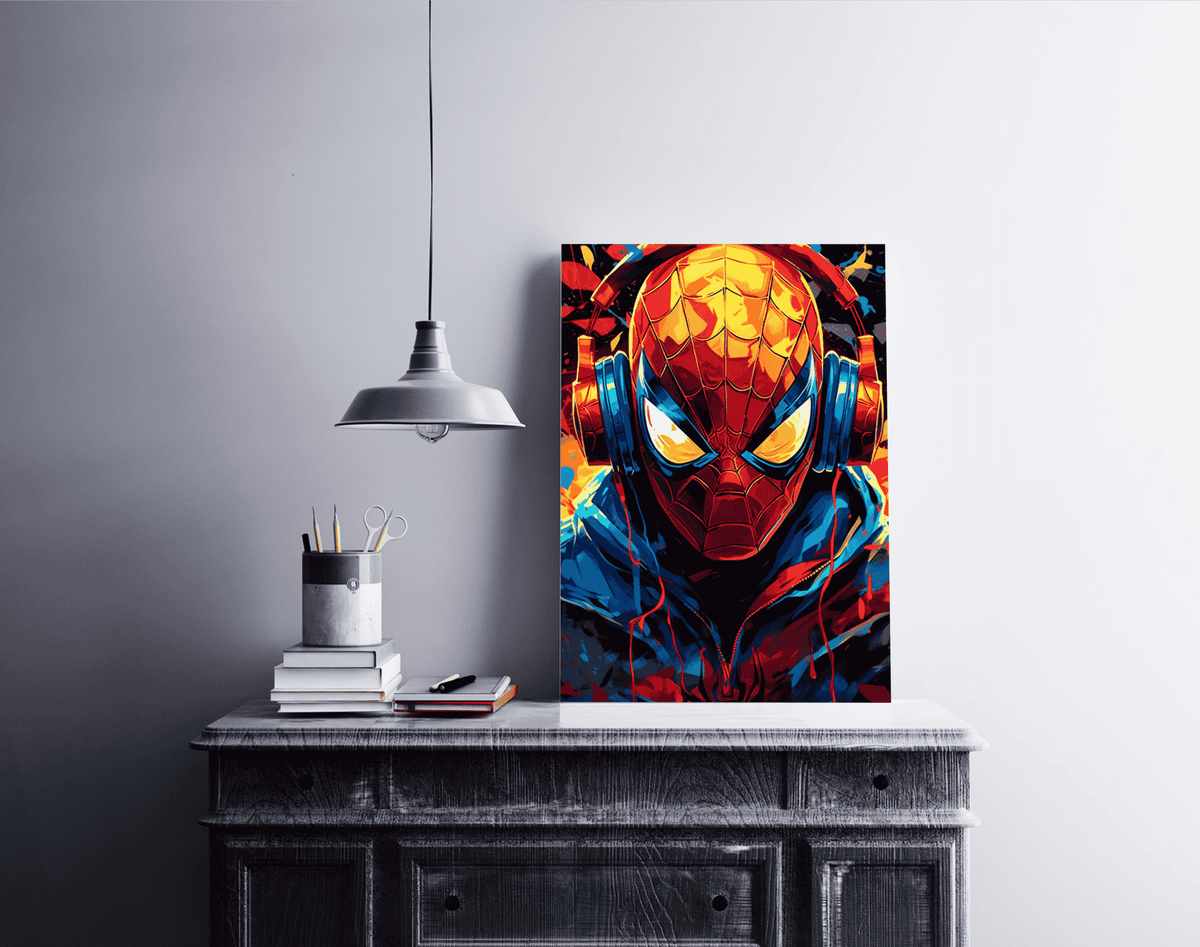 Miles Morales Auriculares en un interior
