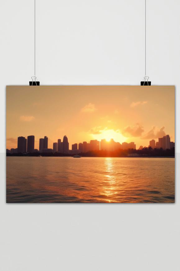 Póster Miami Skyline