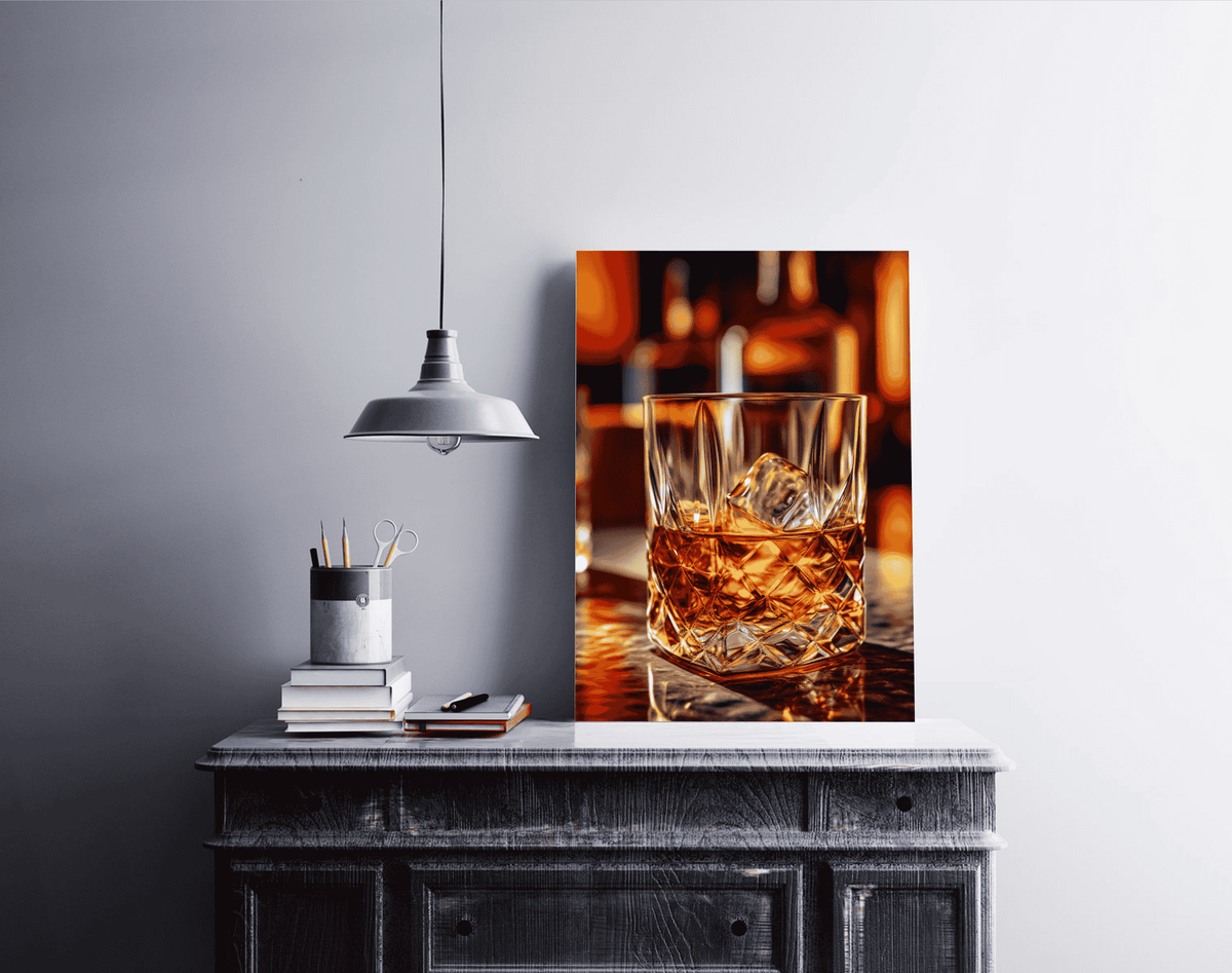 Verre de Whisky au Bar dans un intérieur