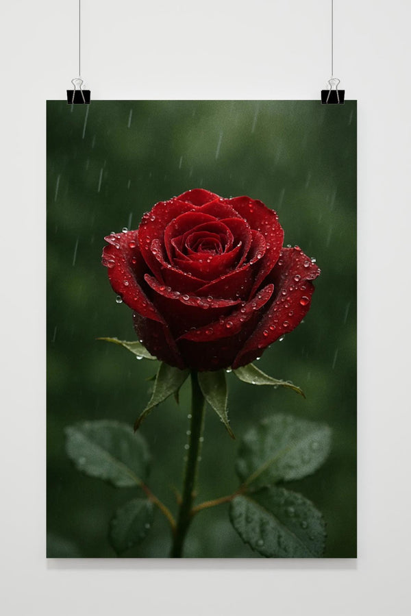 Affiche Rose Rain