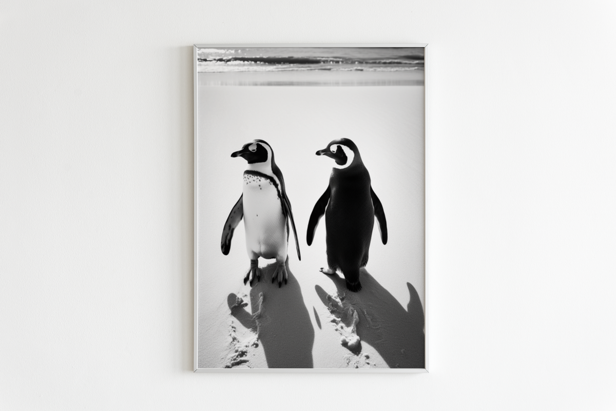 Pareja de Pingüinos en un interior