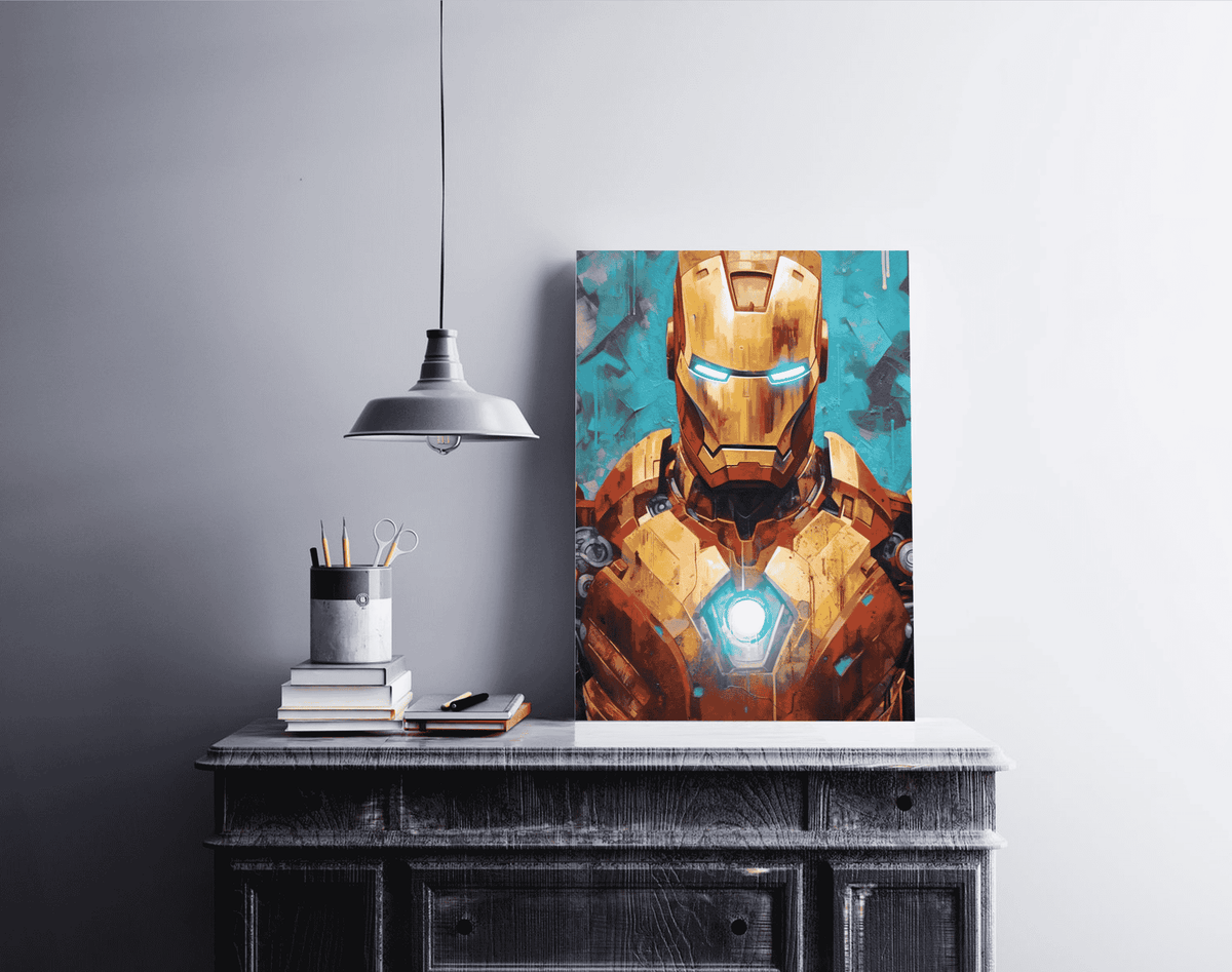 Iron Man Abstracto en un interior