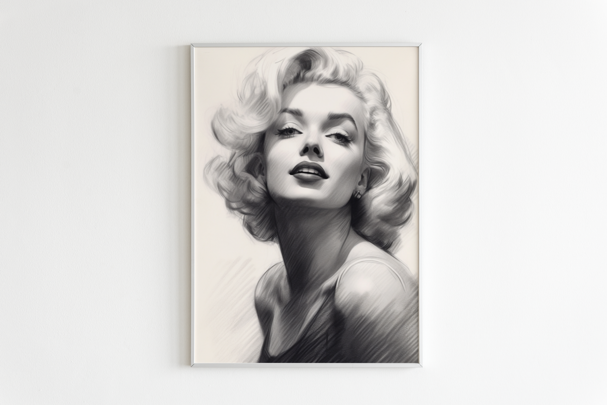 Marilyn Monroe Sketch en un interior