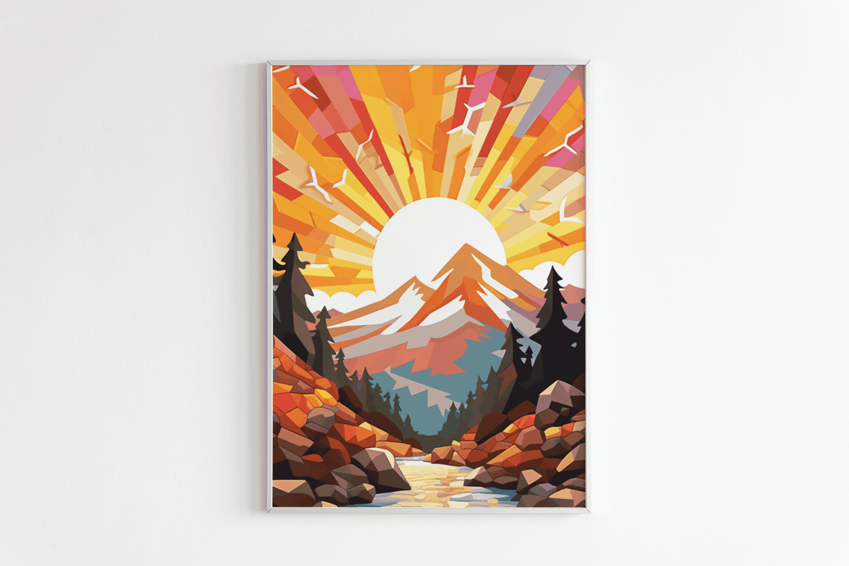 Bergposter Natuurposter en un interior