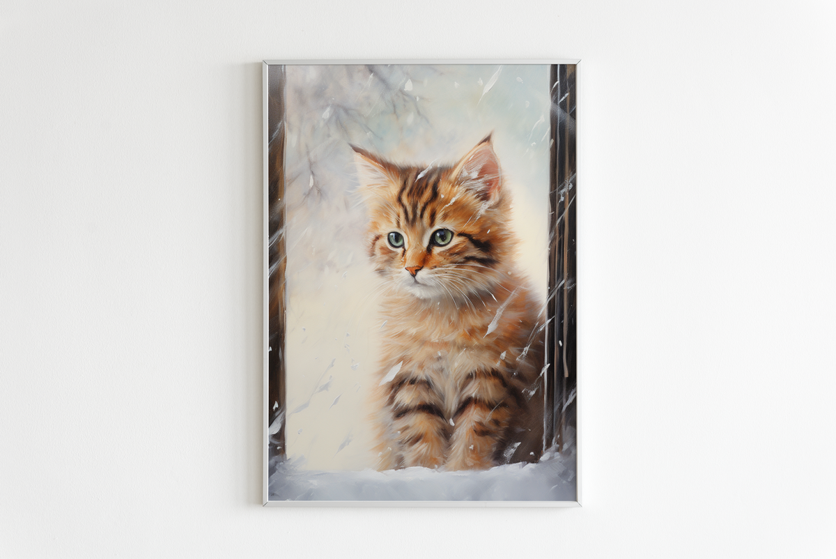 Kitten In Sneeuw en un interior