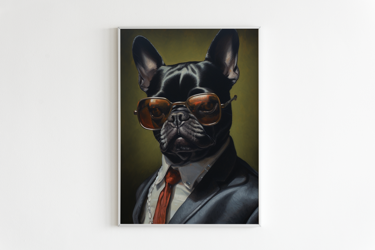 Frenchie en un interior