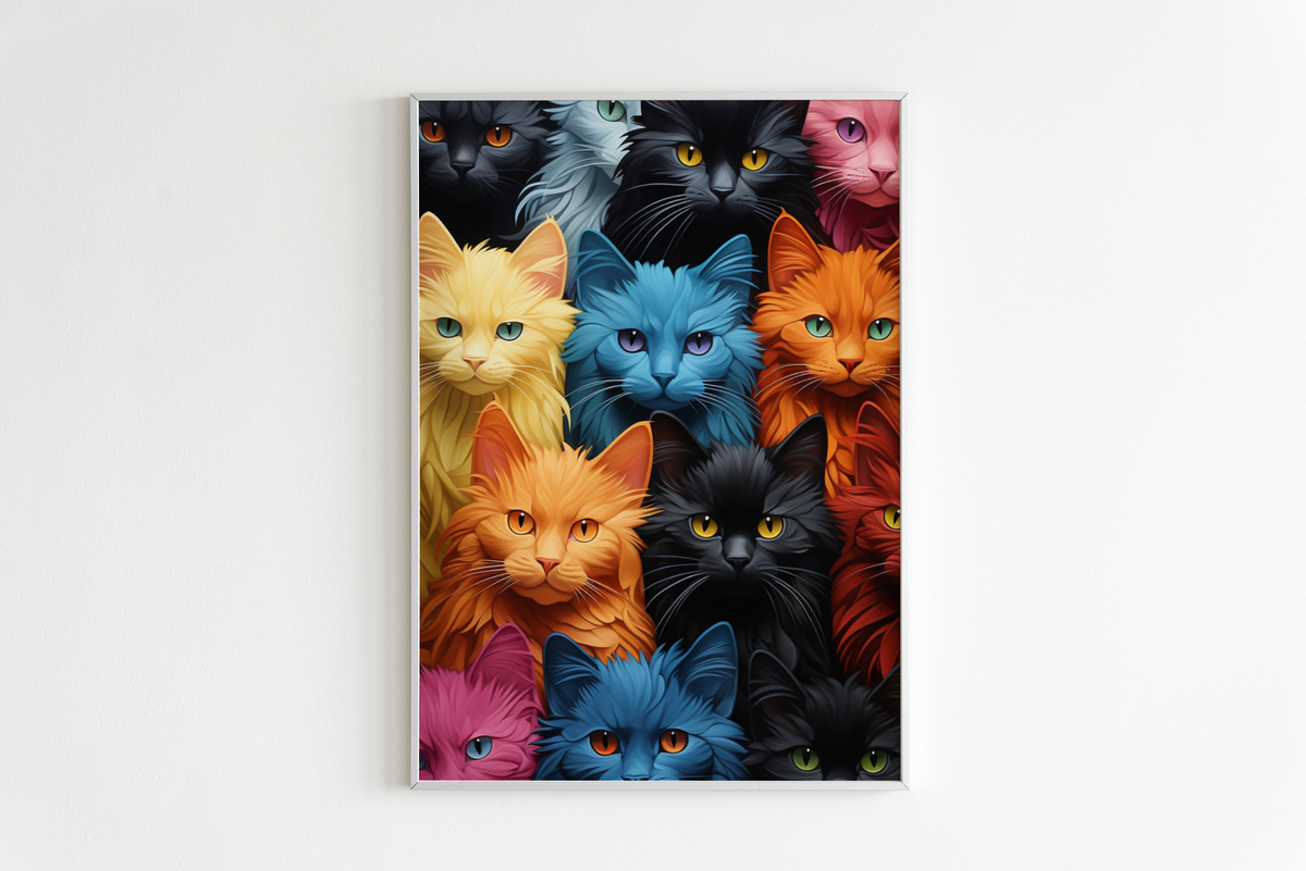 Gatos de Colores en un interior