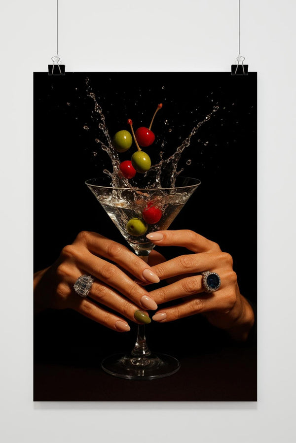 Affiche Martini Cocktail Jewelry Ring