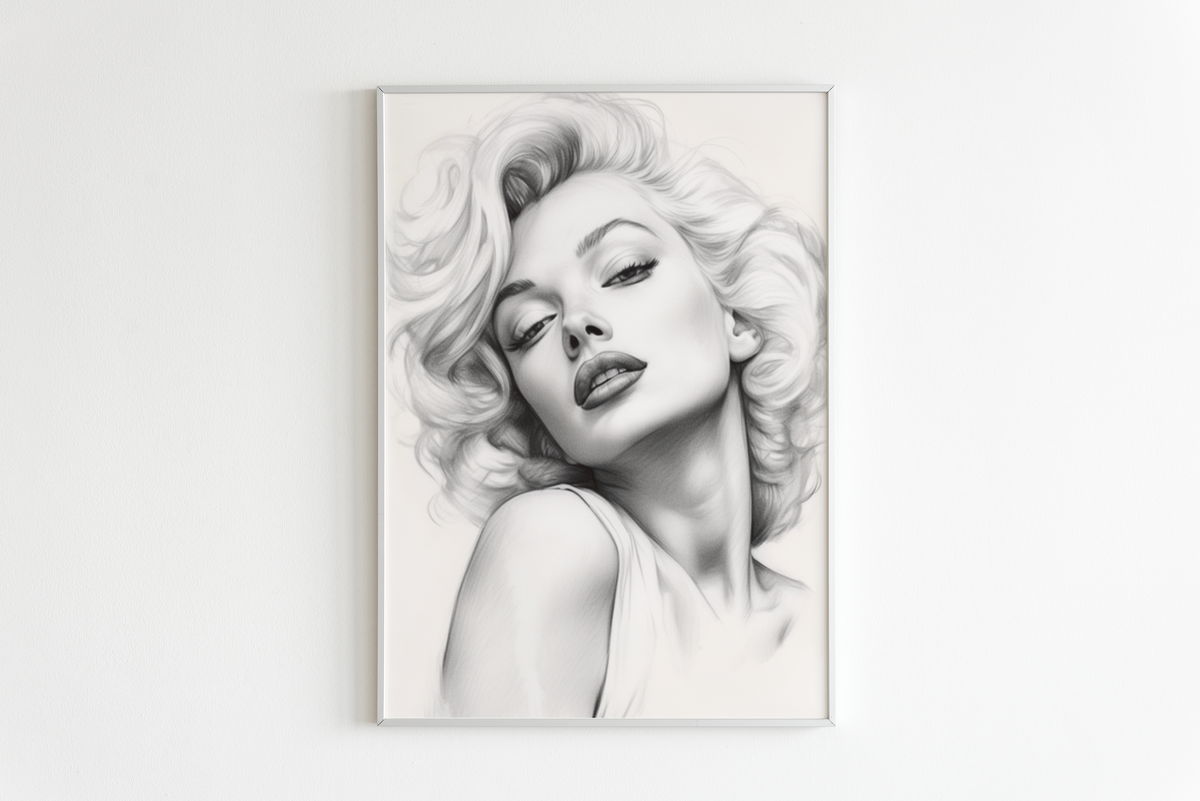 Marilyn Monroe en Blanco y Negro en un interior