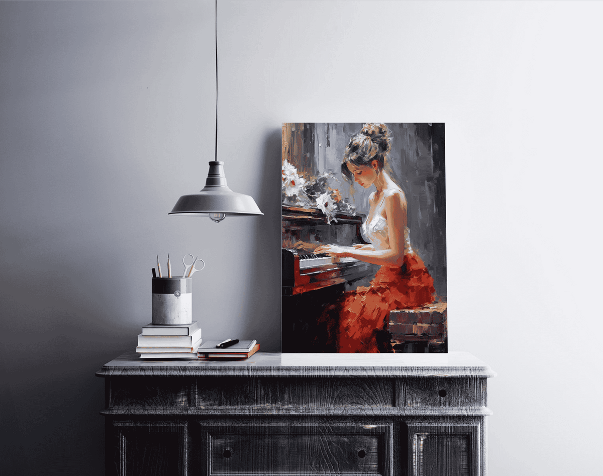 Pianiste dans un intérieur