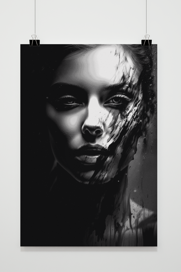 Póster Mujer en Blanco y Negro de 25 Artstreet
