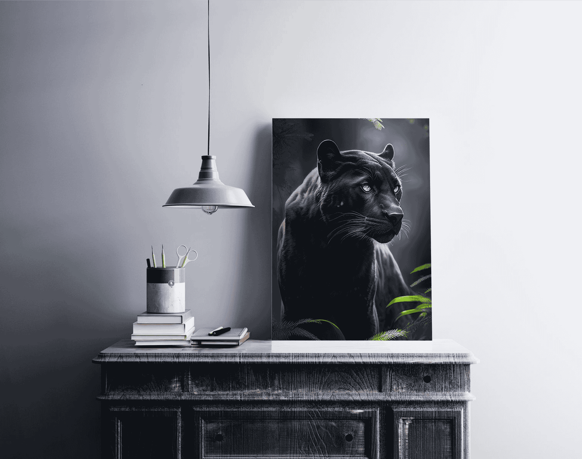 Panthère Noire dans un intérieur
