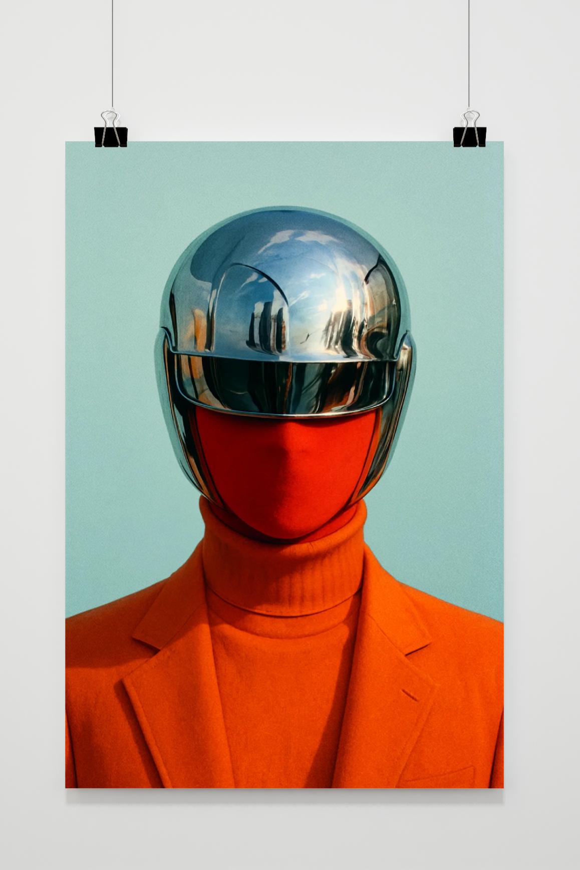 Futuristic Fashion Portrait Sci-Fi Helmet Poster von 25 Artstreet