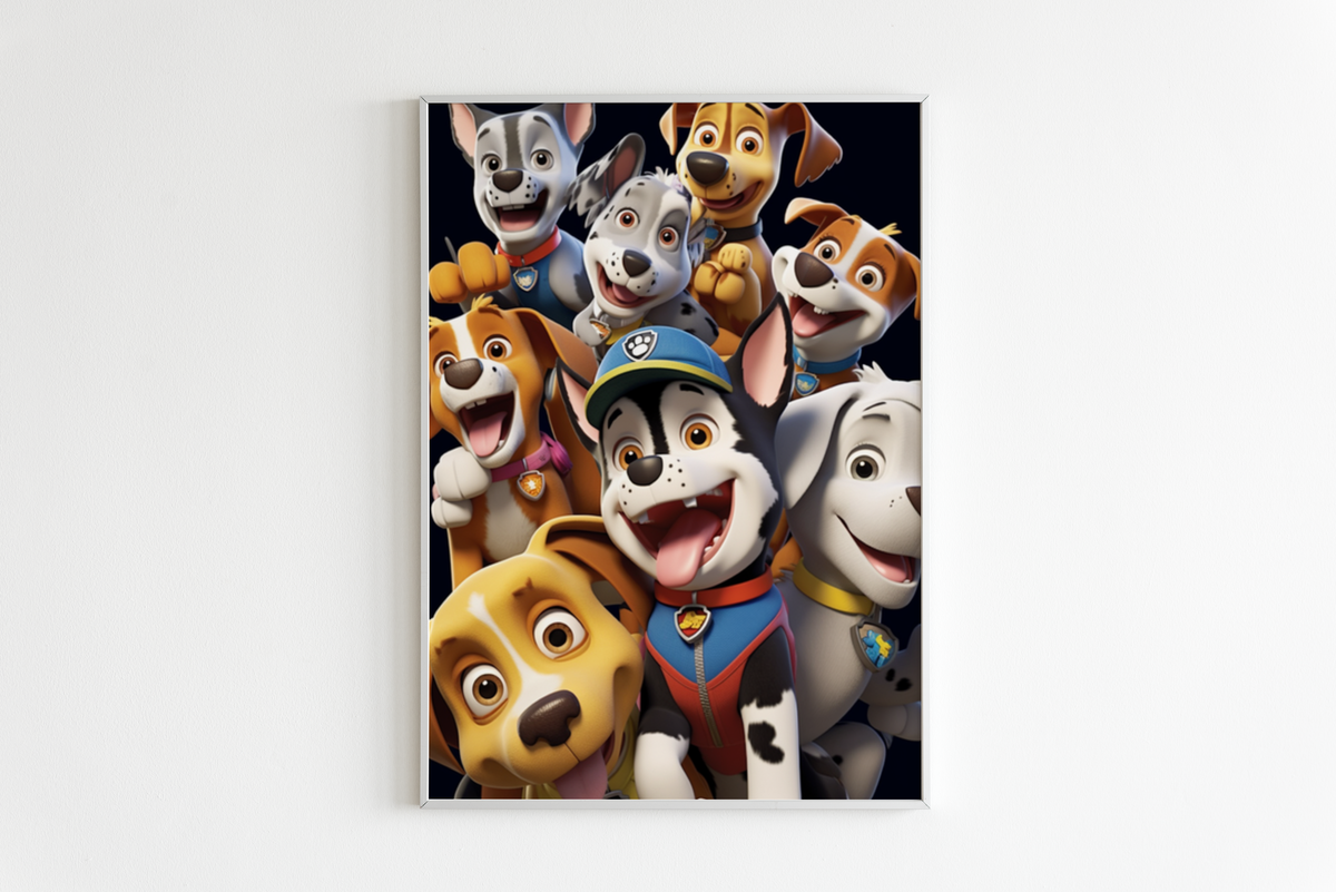 Paw Patrol en Grupo en un interior