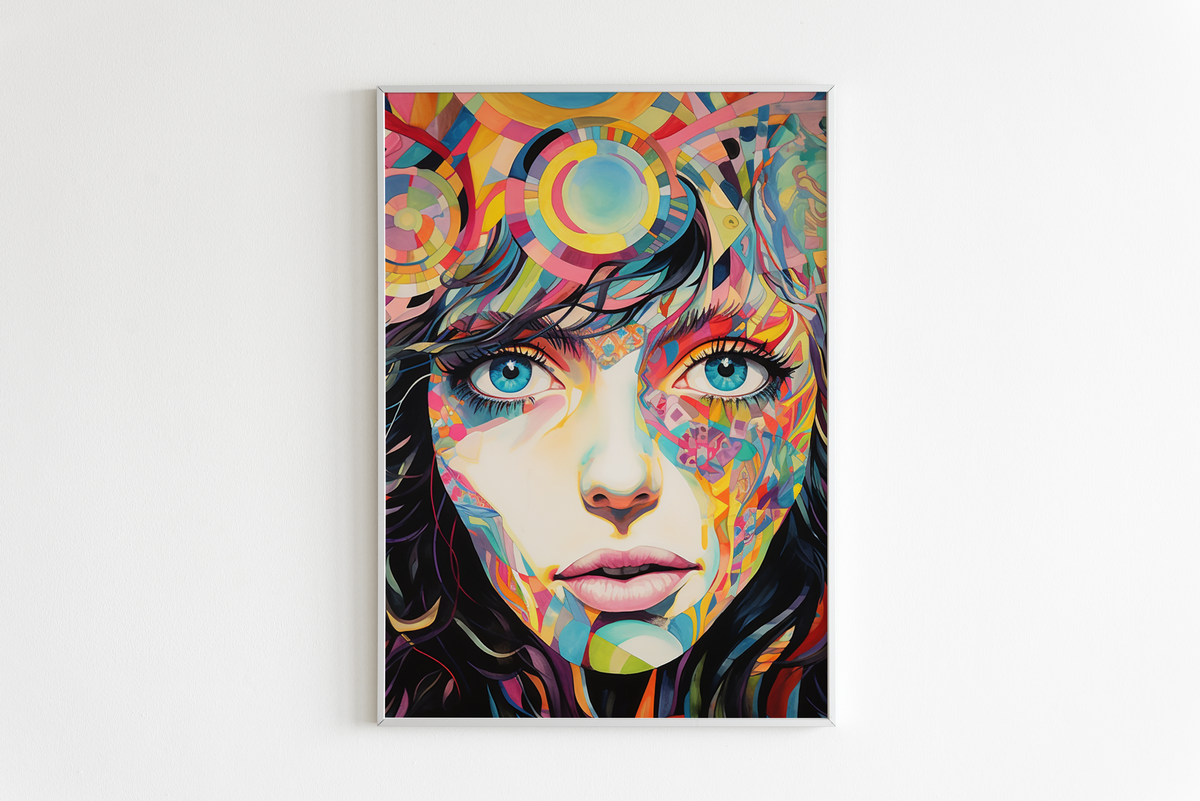 Mujer Colorida en un interior