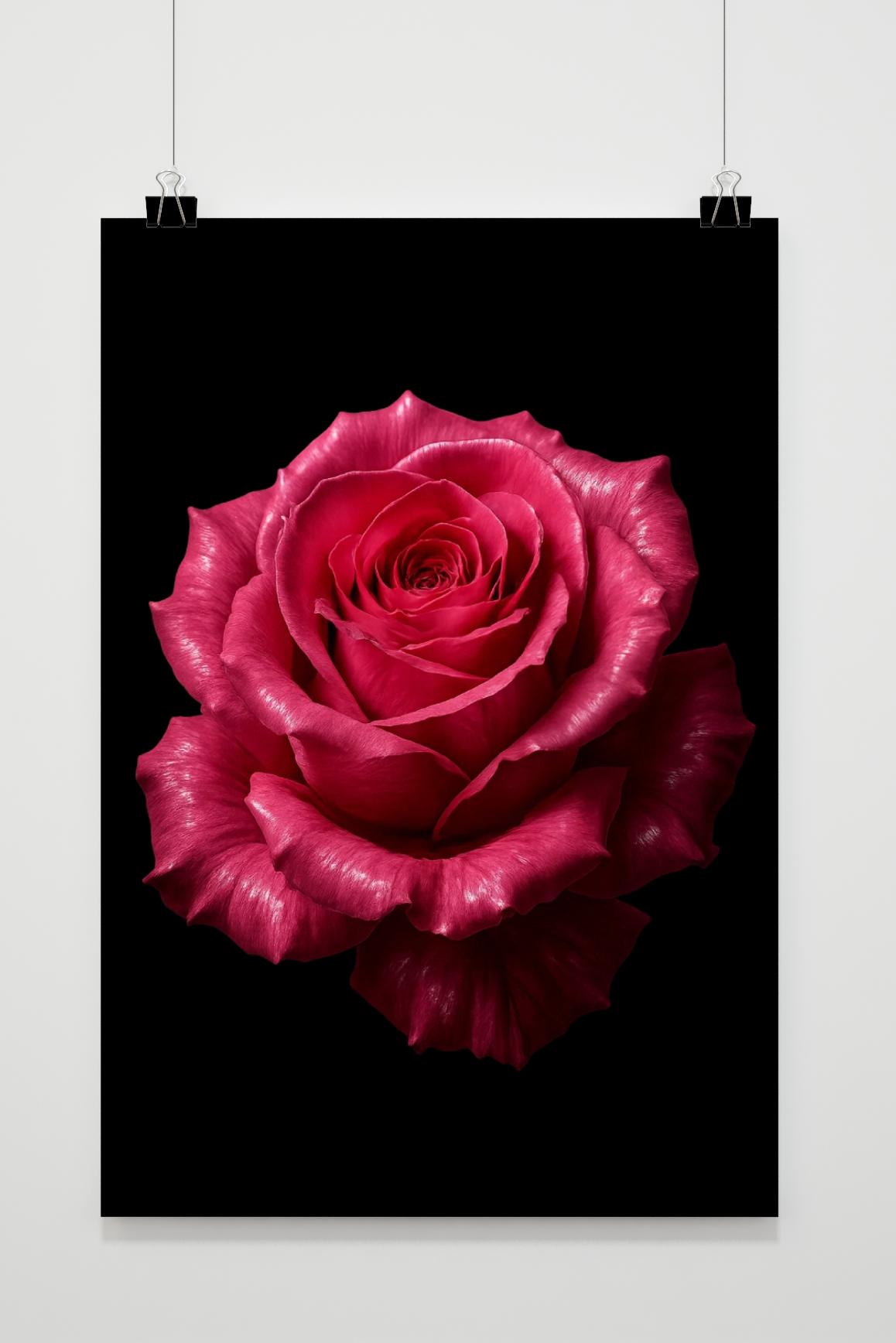 Pink Rose Black Background Poster von 25 Artstreet