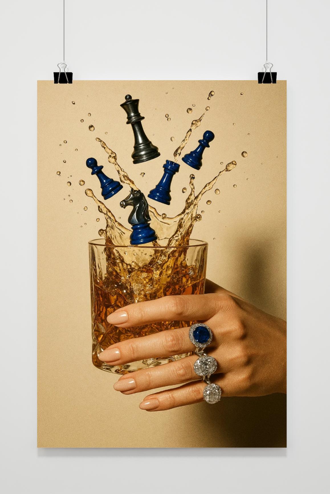 Whiskey Chess Ring Jewelry in an interior