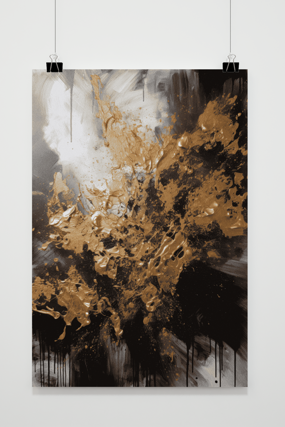Goud Zilver Abstract Poster
