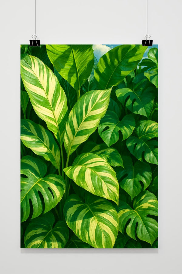 Calathea Plant Leaves Poster