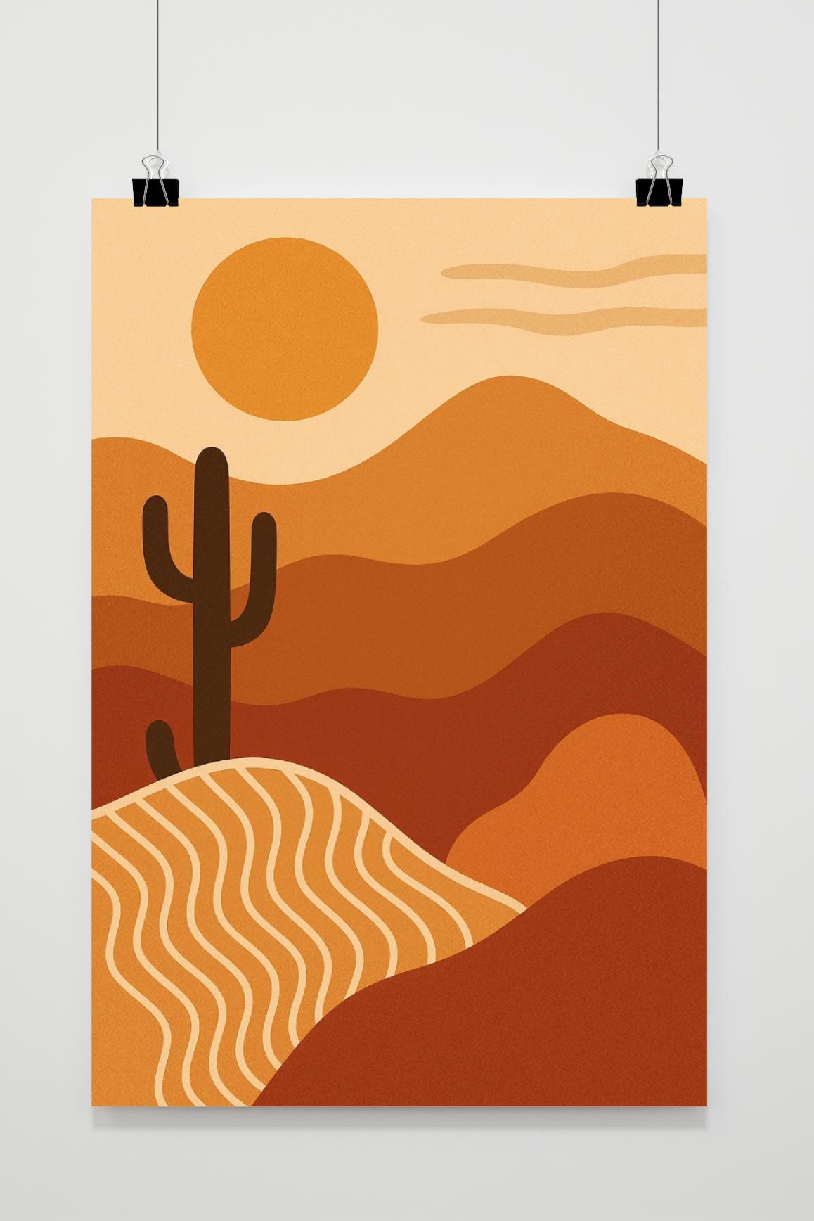 Desert Minimalistic Cactus poster van 25 Artstreet