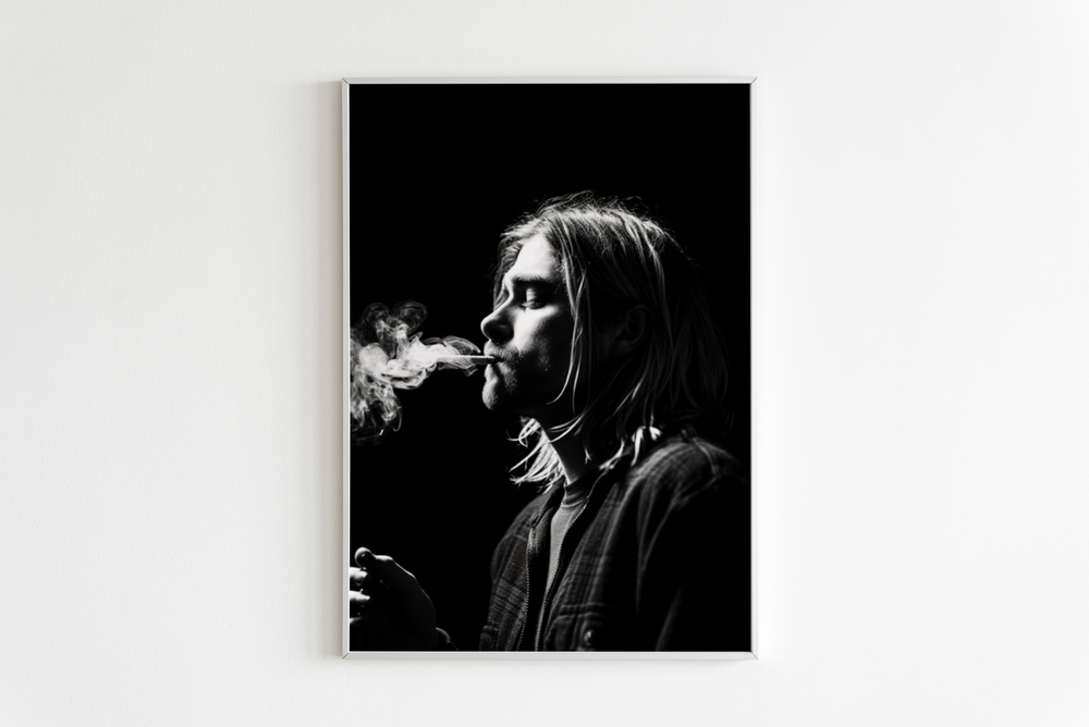 Kurt Cobain Zwart Wit