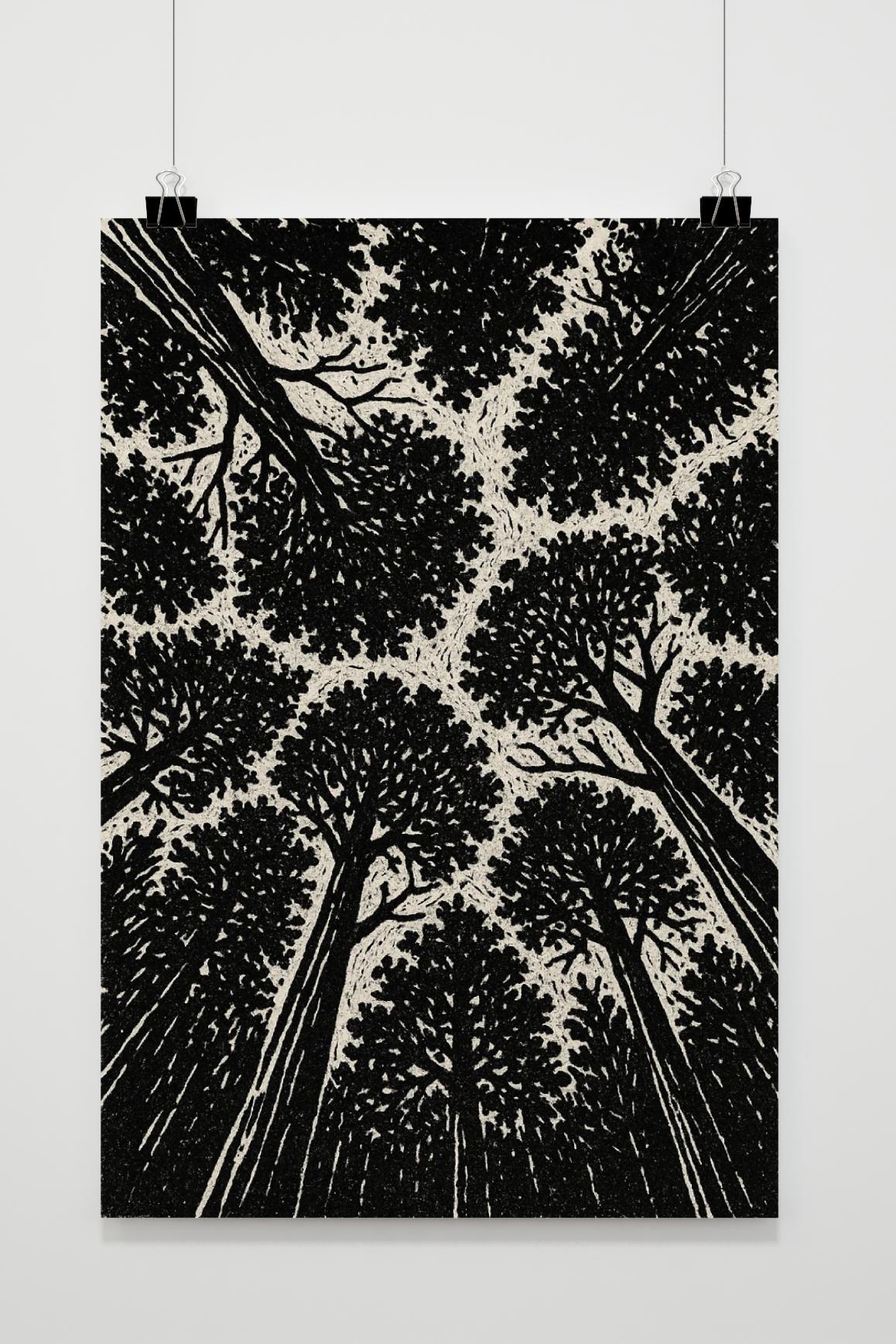 Trees Forest Art Zwart-Wit poster by 25 Artstreet