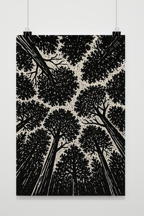 Affiche Trees Forest Art Zwart-Wit