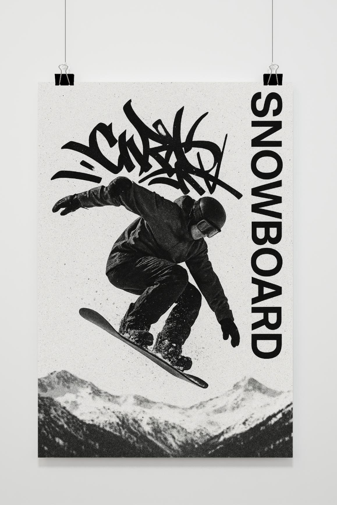 Snowboard Adventure Sport Winter Graffiti Poster von 25 Artstreet