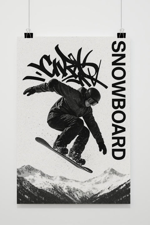 Póster Snowboard Adventure Sport Winter Graffiti