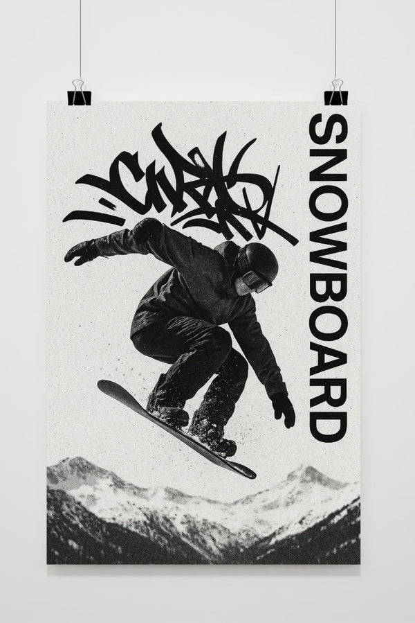 Snowboard Adventure Sport Winter Graffiti Poster