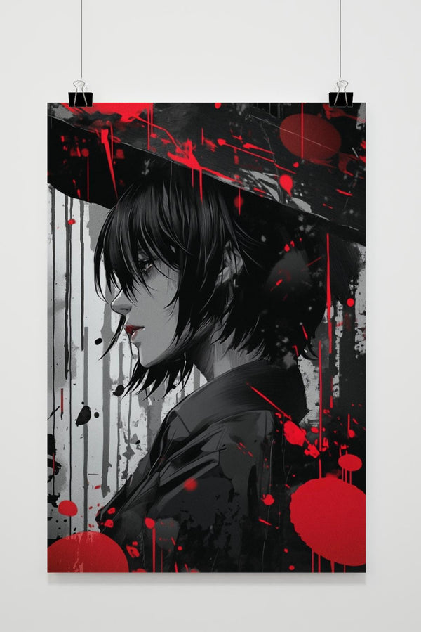 Woman Side view Anime Gothic poster