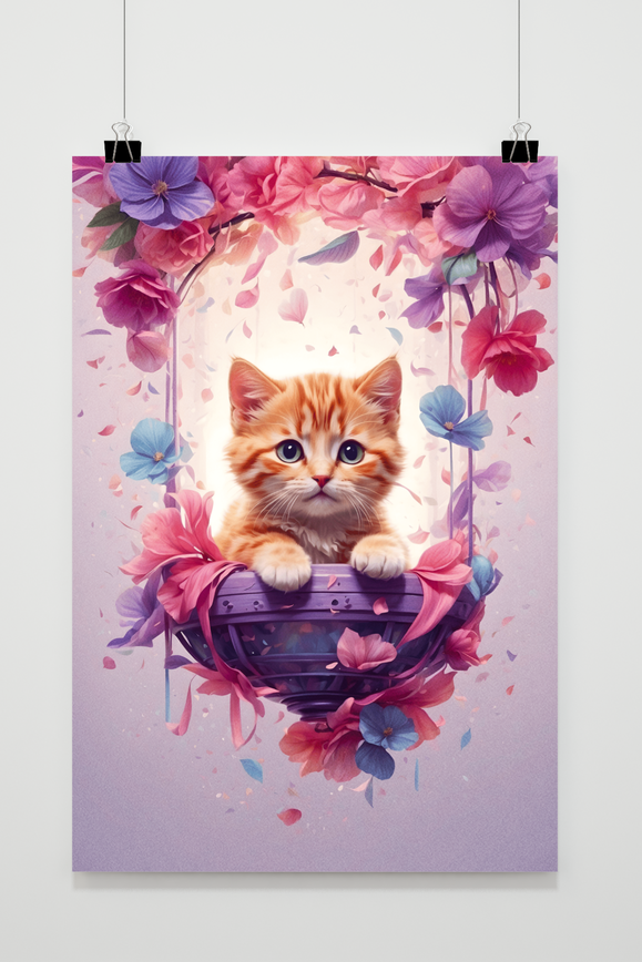 Póster Gata Rosa de 25 Artstreet