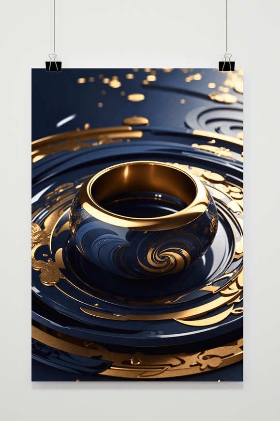 Póster Anillo Dorado Azul de 25 Artstreet