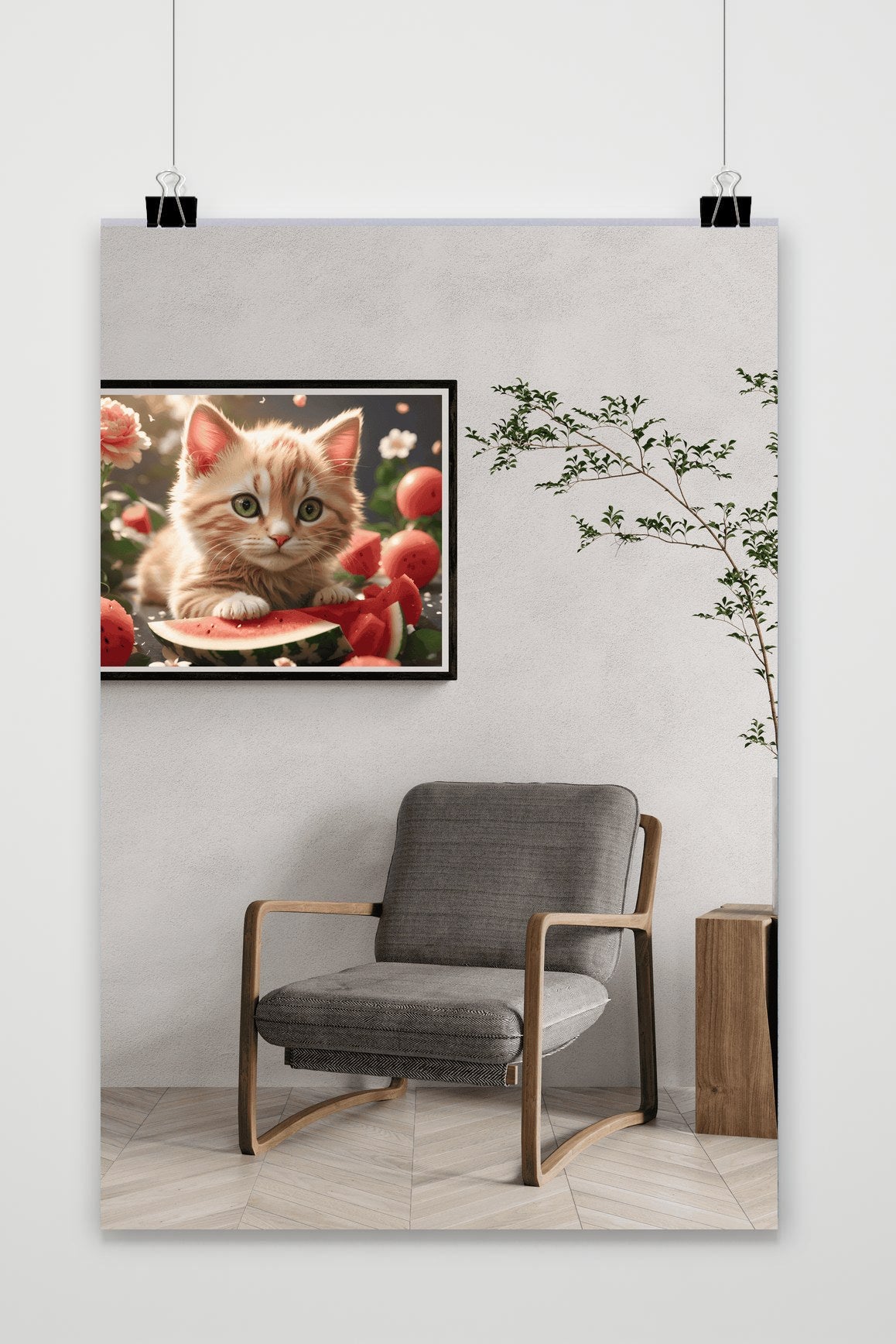 Póster Gato Sandía de 25 Artstreet