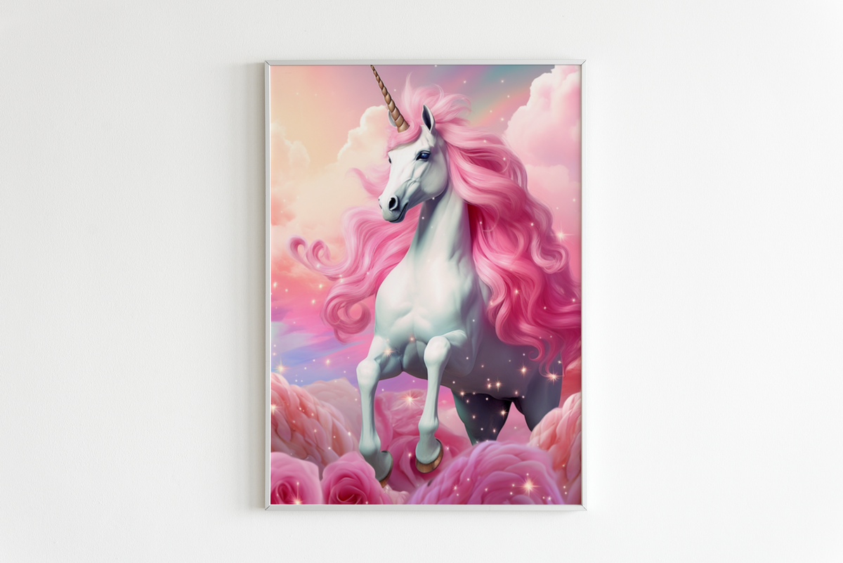 Unicornio Rosa en un interior