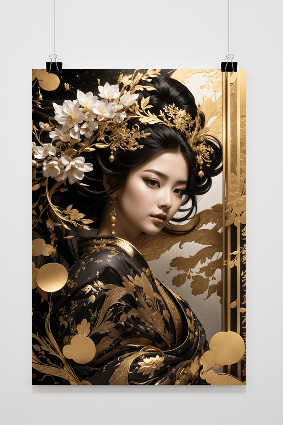Póster Mujer Flor de Oro de 25 Artstreet