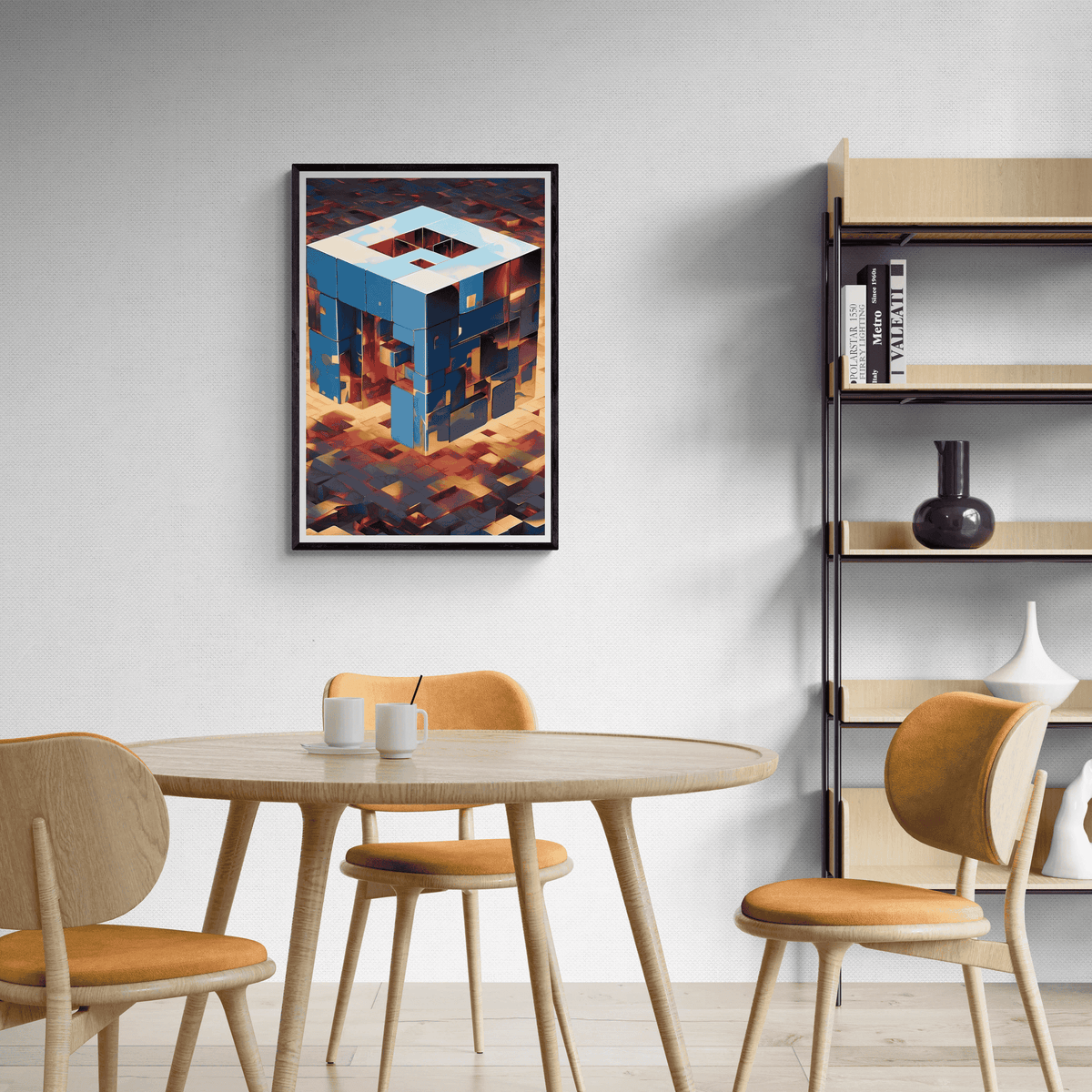 Cubo en un interior